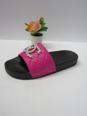 Klapki damskie na płaskim (36-41) 331 PLUM/BLACK