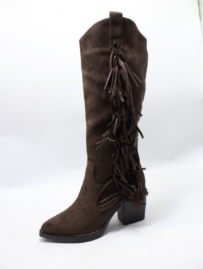 Kozaki damskie na obcasie (36-41) 68346 BROWN