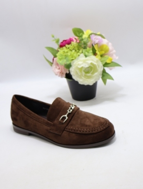 Mokasyny damskie na płaskim (36-41) H8-1053 BROWN