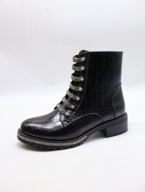 Botki damskie na płaskim (36-41) 106C BLACK