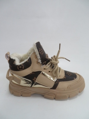 Sneakersy damskie ocieplane wysokie (36-41) MB-113 CAMEL