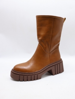 Botki damskie ocieplane na obcasie (36-41) 8963-PA CAMEL