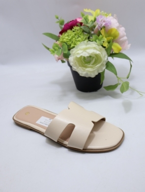 Klapki damskie na płaskim (36-41) SU072 BEIGE