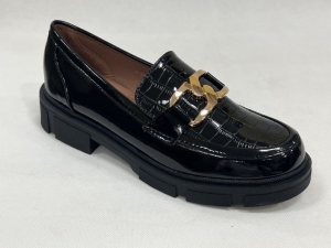 Mokasyny damskie na koturnie (36-41) W-202 BLACK