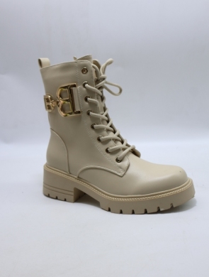Botki damskie ocieplane na płaskim (36-41) SA7028-5 BEIGE
