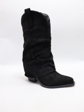 Kozaki damskie na obcasie (36-41) 2501 BLACK