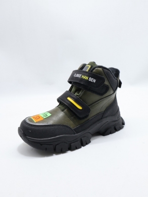 Botki chłopięce ocieplane (32-37) HC388 GREEN/YELLOW