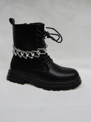 Botki dziewczęce ocieplane (30-36) 7508-3B BLACK