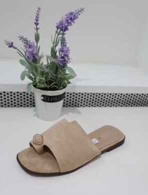 Klapki damskie na płaskim (36-41) 9816 BEIGE