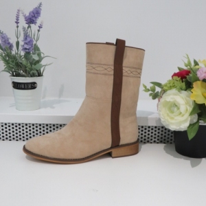 Kozaki damskie na płaskim (36-41) 9563 BEIGE