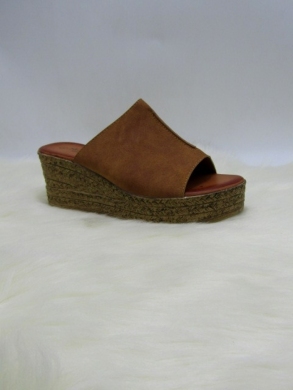 Klapki damskie na koturnie (36-41) 4014 BROWN
