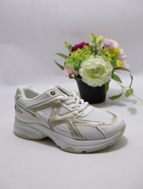 Buty sportowe damskie na płaskim (36-41) 5070 WH/GOLD