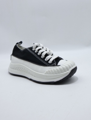 Trampki damskie na płaskim (36-41) 11100-1 BL/WHITE