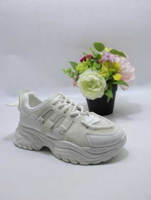 Buty sportowe damskie na płaskim (36-41) WW082 WHITE
