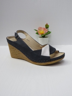 Sandały damskie na koturnie (36-41) 7AA227 NAVY/SILVER