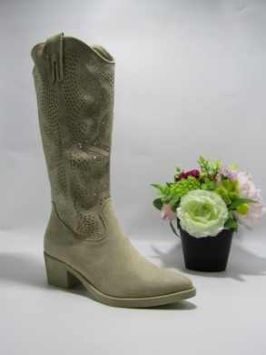 Kozaki damskie na obcasie (36-41) C23-01 BEIGE