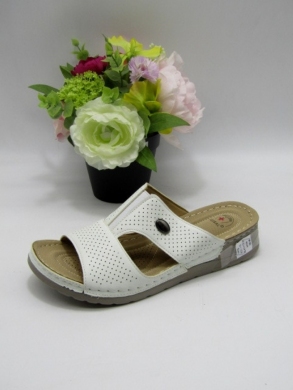 Klapki damskie na koturnie (36-41) K01-5 WHITE