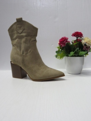 Botki damskie na obcasie (36-41) 9599A KHAKI