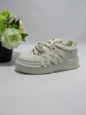 Buty sportowe damskie na płaskim (36-41) 8927 BEIGE