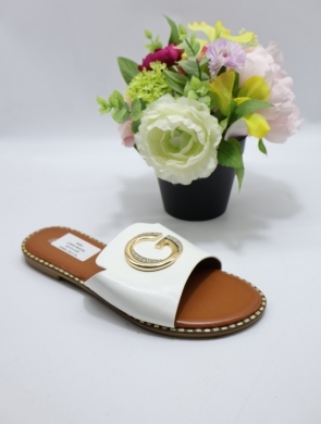 Klapki damskie na płaskim (36-41) L2858 WHITE
