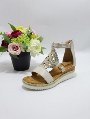 Sandały damskie na koturnie (36-41) F6711 BEIGE