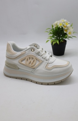 Buty sportowe damskie na płaskim (36-41) 6186-2 WHITE
