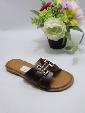 Klapki damskie na płaskim (36-41) SU073 BROWN
