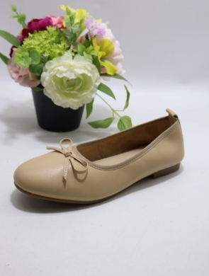 Baleriny damskie (36-41) B-501 BEIGE/SKÓRA