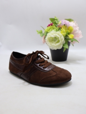 Buty sportowe damskie na płaskim (36-41) 666-1 BROWN