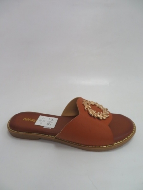 Klapki damskie na płaskim (36-41) H224 CAMEL