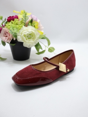 Polbuty damskie na płaskim (36-41) Q-26 WINE