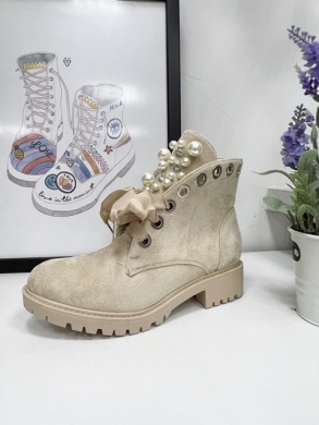 Botki damskie na płaskim (36-41) 8371 BEIGE