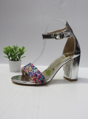 Sandały damskie na obcasie (36-41) B8109 SILVER
