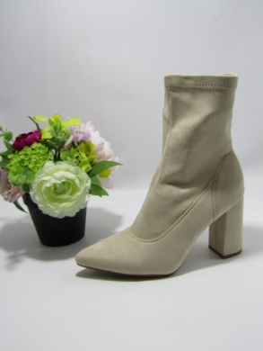 Botki damskie na obcasie (36-41) HBL-58 BEIGE