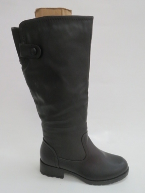 Kozaki damskie ocieplane na płaskim (36-41) X9812 BLACK