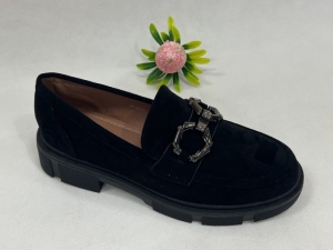 Mokasyny damskie na koturnie (36-41) W-203 BLACK