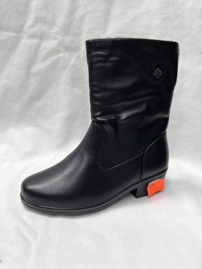 Kozaki damskie ocieplane na płaskim (37-42) 7170 BLACK
