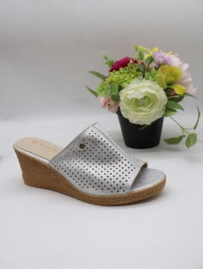 Klapki damskie na koturnie (36-41) 0837 SILVER