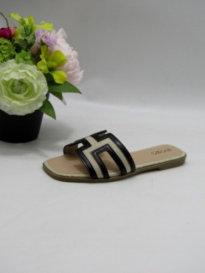 Klapki damskie na płaskim (36-41) XMTBL-03 BEIGE/BLACK