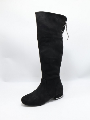 Kozaki damskie ocieplane na obcasie (36-41) DX2347 BLACK