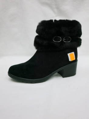 Botki damskie ocieplane na obcasie (36-43) 7601-1 BLACK