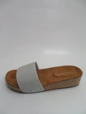 Klapki damskie na koturnie (36-41) 1011-16 SILVER