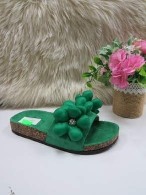 Klapki damskie na płaskim (36-41) BJ651 GREEN