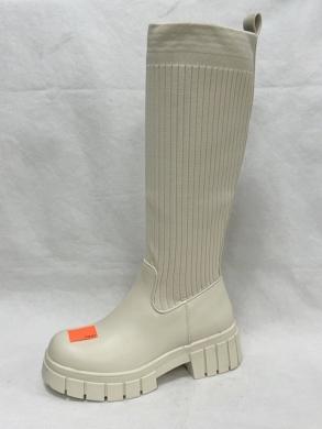 Kozaki damskie na płaskim (36-41) JW170 BEIGE