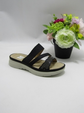 Klapki damskie na płaskim (36-42) 21852-1 BLACK