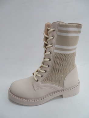 Botki damskie jesienne na płaskim (36-41) HQ290 KHAKI