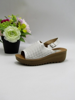Sandały damskie na koturnie (36-41) K55 WHITE