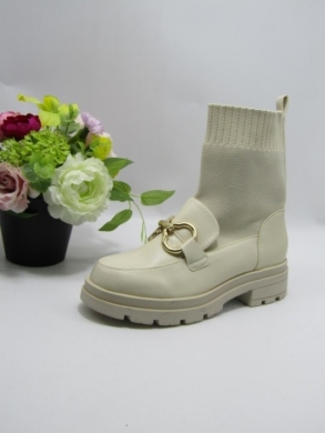 Botki damskie na płaskim (36-41) 8025 BEIGE