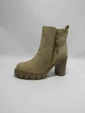 Botki damskie ocieplane na obcasie (36-41) 168-515 KHAKI