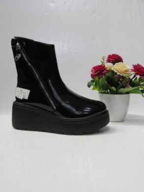Botki damskie ocieplane na koturnie (36-41) 2522 BLACK